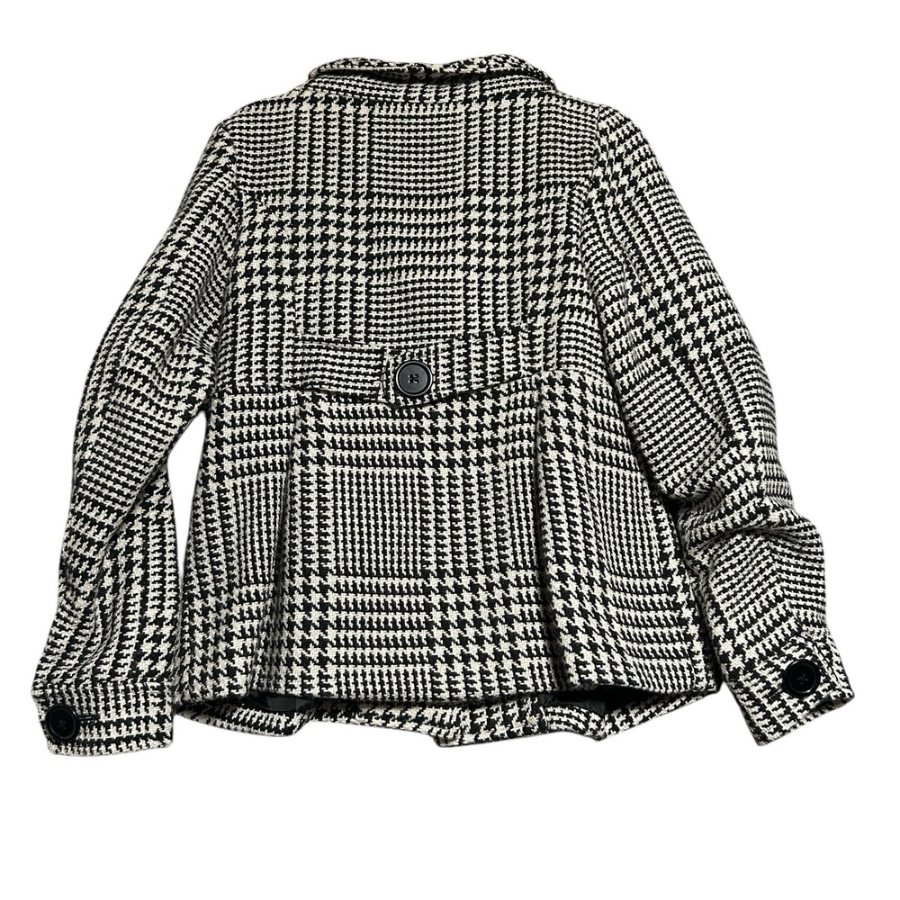 Nick &‎ Mo Black White Houndstooth Peacoat Jacket Women's Medium Double Breasted - Picture 3 of 16